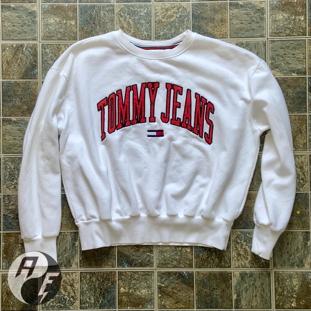 VTG Tommy Jeans Crewneck Sweatshirt M White